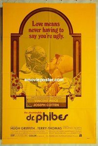 r020 ABOMINABLE DR PHIBES style B one-sheet movie poster '71 Vincent Price