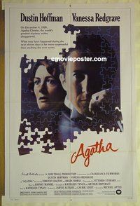 r028 AGATHA one-sheet movie poster '79 Dustin Hoffman, Redgrave