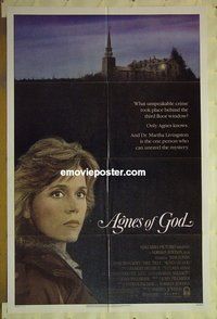 r030 AGNES OF GOD one-sheet movie poster '85 Jane Fonda, Meg Tilly