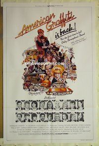 r052 AMERICAN GRAFFITI one-sheet movie poster R78 George Lucas classic!