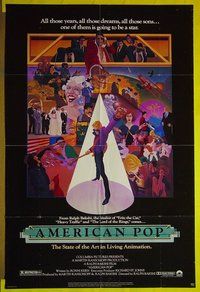 r053 AMERICAN POP one-sheet movie poster '81 Ralph Bakshi, rock