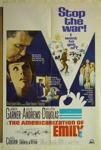r057 AMERICANIZATION OF EMILY one-sheet movie poster '64 Garner, Andrews