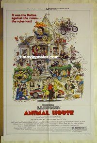 r066 ANIMAL HOUSE one-sheet movie poster '78 John Belushi, Landis classic!