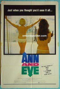 r067 ANN & EVE one-sheet movie poster '70 Swedish sex!