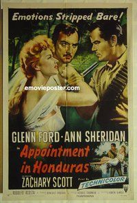 r074 APPOINTMENT IN HONDURAS one-sheet movie poster '53 Ford, Sheridan