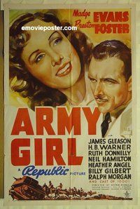 r081 ARMY GIRL style B one-sheet movie poster '38 Madge Evans, Foster