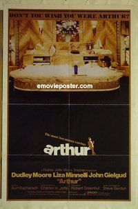 r085 ARTHUR int'l style one-sheet movie poster '81 Moore, Minnelli, Gielgud