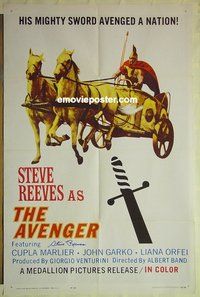 r103 AVENGER signed one-sheet movie poster '64 Steve Reeves