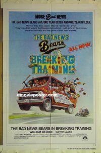 r118 BAD NEWS BEARS IN BREAKING TRAINING one-sheet movie poster '77