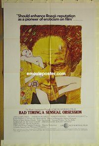 r119 BAD TIMING one-sheet movie poster '80 Roeg, Garfunkel, Russell