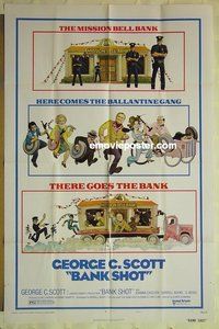 r128 BANK SHOT style B one-sheet movie poster '74 George C. Scott