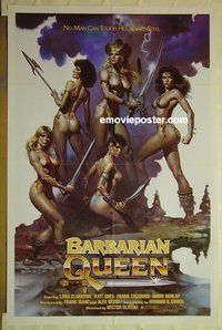 r129 BARBARIAN QUEEN one-sheet movie poster '85 Boris Vallejo art!