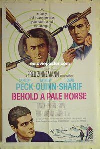 r152 BEHOLD A PALE HORSE one-sheet movie poster '64 Gregory Peck, Quinn
