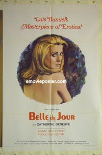 r155 BELLE DE JOUR one-sheet movie poster '68 Catherine Deneuve