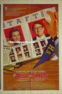 r164 BEST OF TIMES advance one-sheet movie poster '86 football!