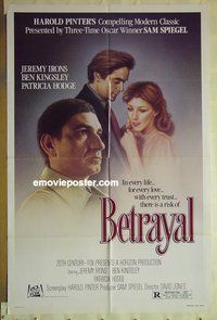 r166 BETRAYAL one-sheet movie poster '83 Jeremy Irons, Ben Kingsley
