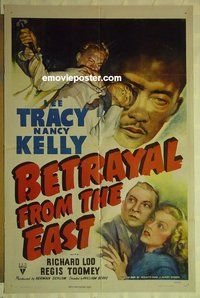 r167 BETRAYAL FROM THE EAST one-sheet movie poster '44 Lee Tracy, Kelly