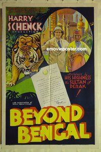 r174 BEYOND BENGAL one-sheet movie poster '34 Harry Schenck