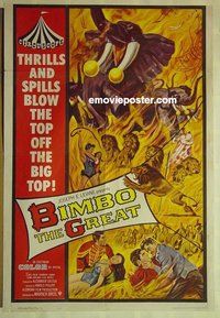 r190 BIMBO THE GREAT one-sheet movie poster '61 circus big top!