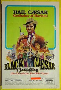 r195 BLACK CAESAR one-sheet movie poster '73 Godfather of Harlem!