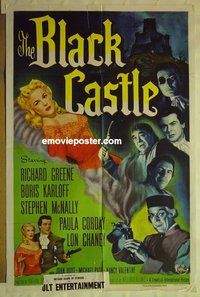 r196 BLACK CASTLE one-sheet movie poster '52 Boris Karloff, Chaney Jr