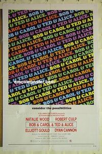 r230 BOB & CAROL & TED & ALICE one-sheet movie poster '69 Natalie Wood