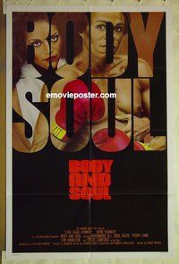 r233 BODY & SOUL int'l one-sheet movie poster '81 black boxing epic!