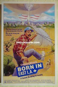 r242 BORN IN EAST LA one-sheet movie poster '87 Cheech Marin
