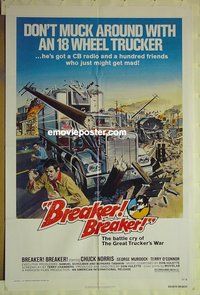 r259 BREAKER BREAKER one-sheet movie poster '77 Chuck Norris