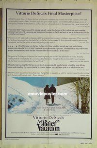 r271 BRIEF VACATION one-sheet movie poster '75 Vittorio De Sica