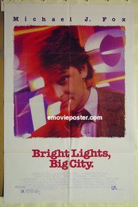 r272 BRIGHT LIGHTS BIG CITY one-sheet movie poster '88 Michael J Fox