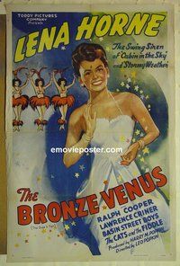 r279 BRONZE VENUS one-sheet movie poster R40s great Lena Horne image!