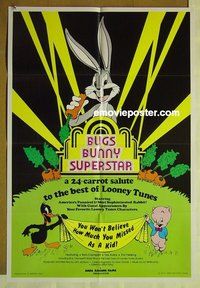 r292 BUGS BUNNY SUPERSTAR one-sheet movie poster '75 Looney Toons!