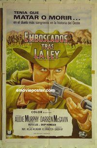 r294 BULLET FOR A BADMAN Spanish one-sheet movie poster '64 Audie Murphy
