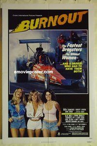 r300 BURNOUT one-sheet movie poster '79 fastest dragsters!