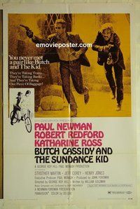 r305 BUTCH CASSIDY & THE SUNDANCE KID style B one-sheet movie poster '69