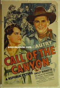 r321 CALL OF THE CANYON one-sheet movie poster '42 Gene Autry