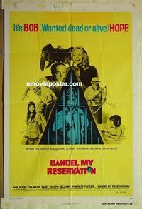 r326 CANCEL MY RESERVATION one-sheet movie poster '72 Bob Hope