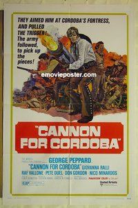 r332 CANNON FOR CORDOBA one-sheet movie poster '70 George Peppard