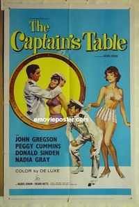 r338 CAPTAIN'S TABLE one-sheet movie poster '60 Gregson, Cummins