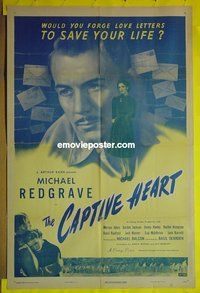 r339 CAPTIVE HEART one-sheet movie poster '47 Michael Redgrave