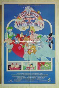 r344 CARE BEARS ADVENTURE IN WONDERLAND one-sheet movie poster '87 cartoon!