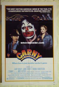 r348 CARNY style B one-sheet movie poster '80 Gary Busey, Jodie Foster