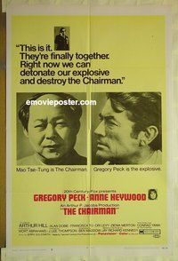 r370 CHAIRMAN style B one-sheet movie poster '69 Gregory Peck, Heywood
