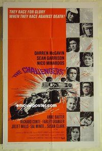 r372 CHALLENGERS one-sheet movie poster '70 Grand Prix car racing!