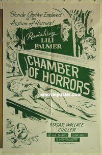 r373 CHAMBER OF HORRORS one-sheet movie poster R56 Edgar Wallace