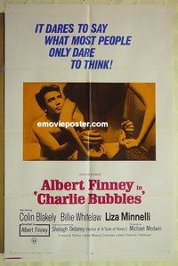 r381 CHARLIE BUBBLES one-sheet movie poster '68 Albert Finney