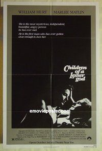 r396 CHILDREN OF A LESSER GOD advance one-sheet movie poster '86 Hurt, Laurie