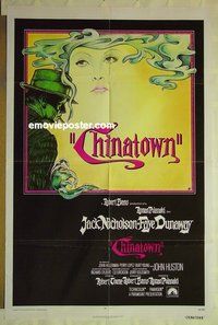 r403 CHINATOWN int'l style one-sheet movie poster '74 Nicholson, Dunaway