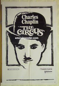 r419 CIRCUS one-sheet movie poster R70 Charlie Chaplin classic!